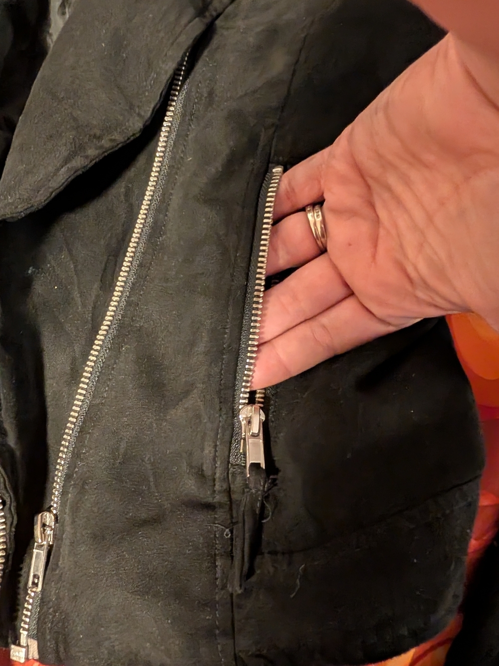 H&M Black Cropped Moto Jacket with Quilted Shoulders - Picture 3 of 6
